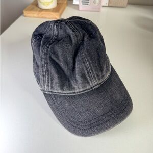 Madewell Black Denim Baseball Cap, one size